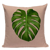 Tropic Palm Leaf Throw Pillow Covers
