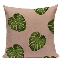 Tropic Palm Leaf Throw Pillow Covers