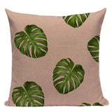 Tropic Palm Leaf Throw Pillow Covers