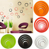 Circles 3D Removable Art Wall Stickers Multi-Colors Decoration Decals