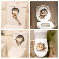 Cat Vivid 3D Smashed Decal  Wall Sticker