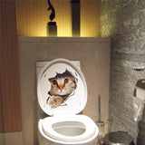 Cat Vivid 3D Smashed Decal  Wall Sticker