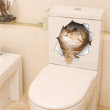 Cat Vivid 3D Smashed Decal  Wall Sticker