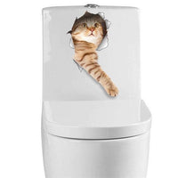 Cat Vivid 3D Smashed Decal  Wall Sticker