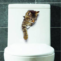 Cat Vivid 3D Smashed Decal  Wall Sticker