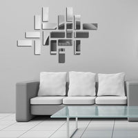Rectangular Mirror Acrylic 3D Wall Decal Stickers