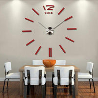 3D Real Big Wall clock Mirror Sticker