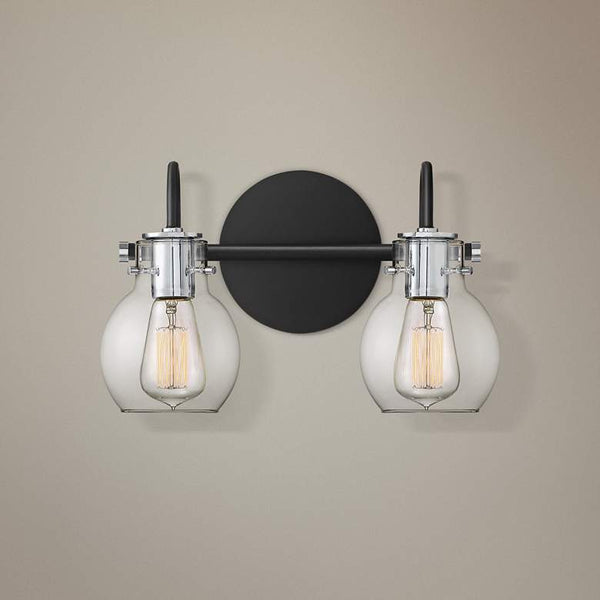 Quoizel Andrews 8 3/4" High Earth Black 2-Light Wall Sconce