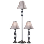 Set of 3 Sperry Bronze Floor and Table Lamps