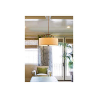 Halsted 20" Wide Linen Shade and Brushed Pendant Light