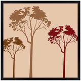 Forest Trio Sunset 26" Square Black Giclee Wall Art