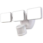 White Motion Sensor 15 1/2" Wide 3-Head LED Outdoor Security Light