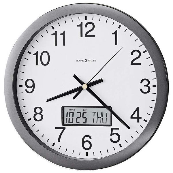Howard Miller Chronicle 14" Wall Clock with LCD Calendar