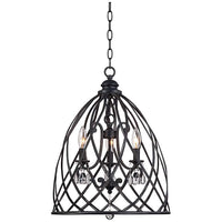 Franklin Iron Works Bell Cage 22" High Metal Mini Chandelier