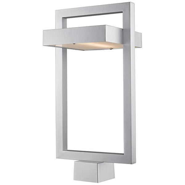 Z-Lite 1 Light Outdoor Post Mount Fixture in Silver Finish